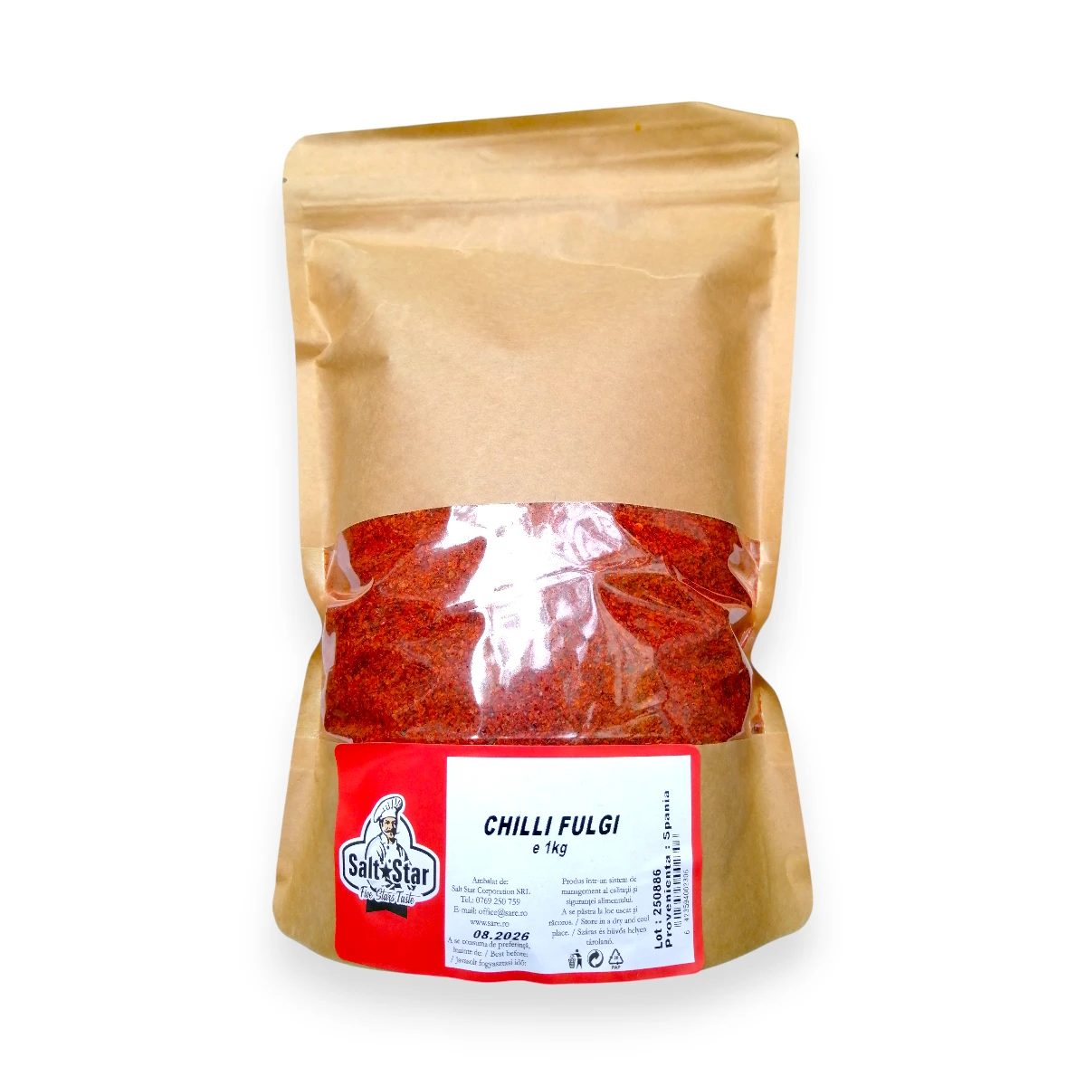 chilli fulgi, plic resigilabil 1kg
