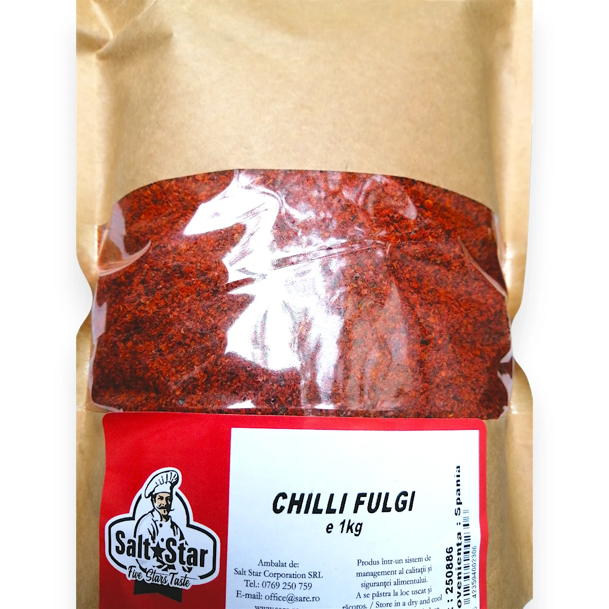 chilli fulgi, plic resigilabil 1kg