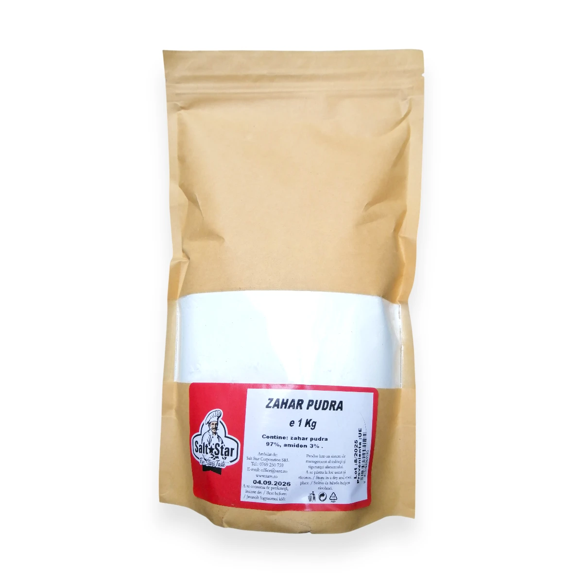 zahăr pudră, pungă 1kg