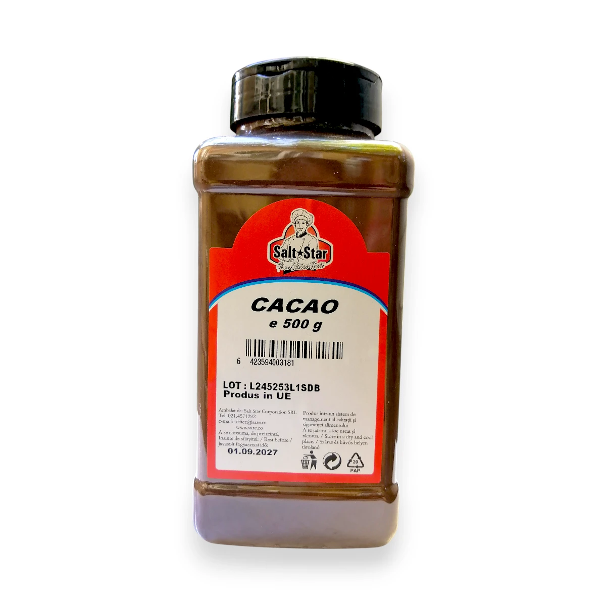 cacao pudră, borcan 500g