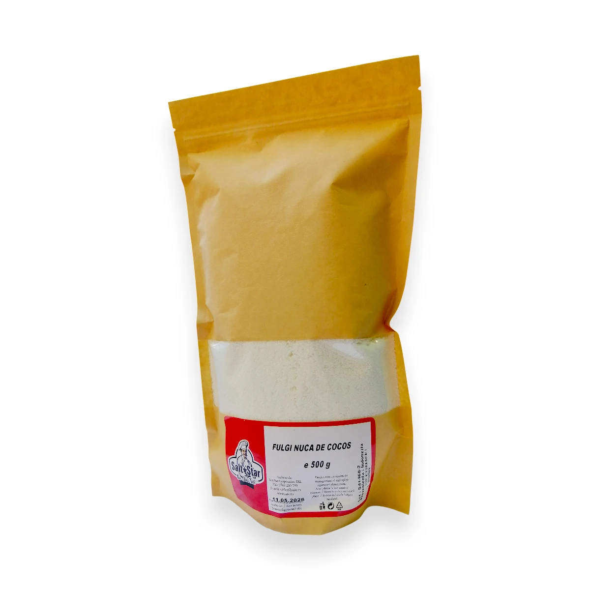fulgi nucă de cocos, plic resigilabil 500g