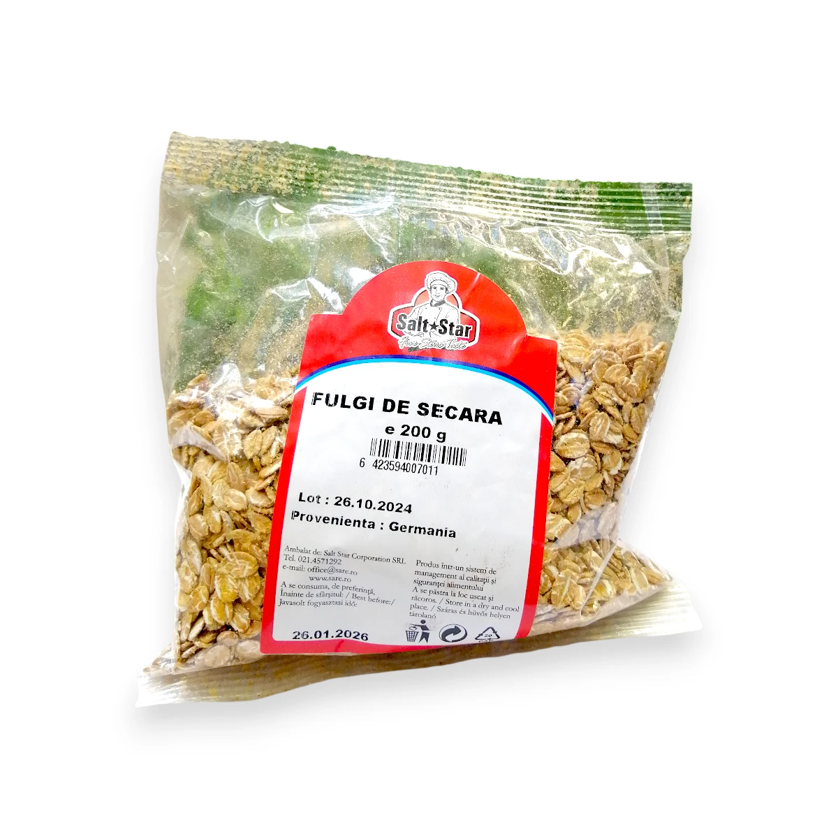 fulgi de secară, pungă 200g