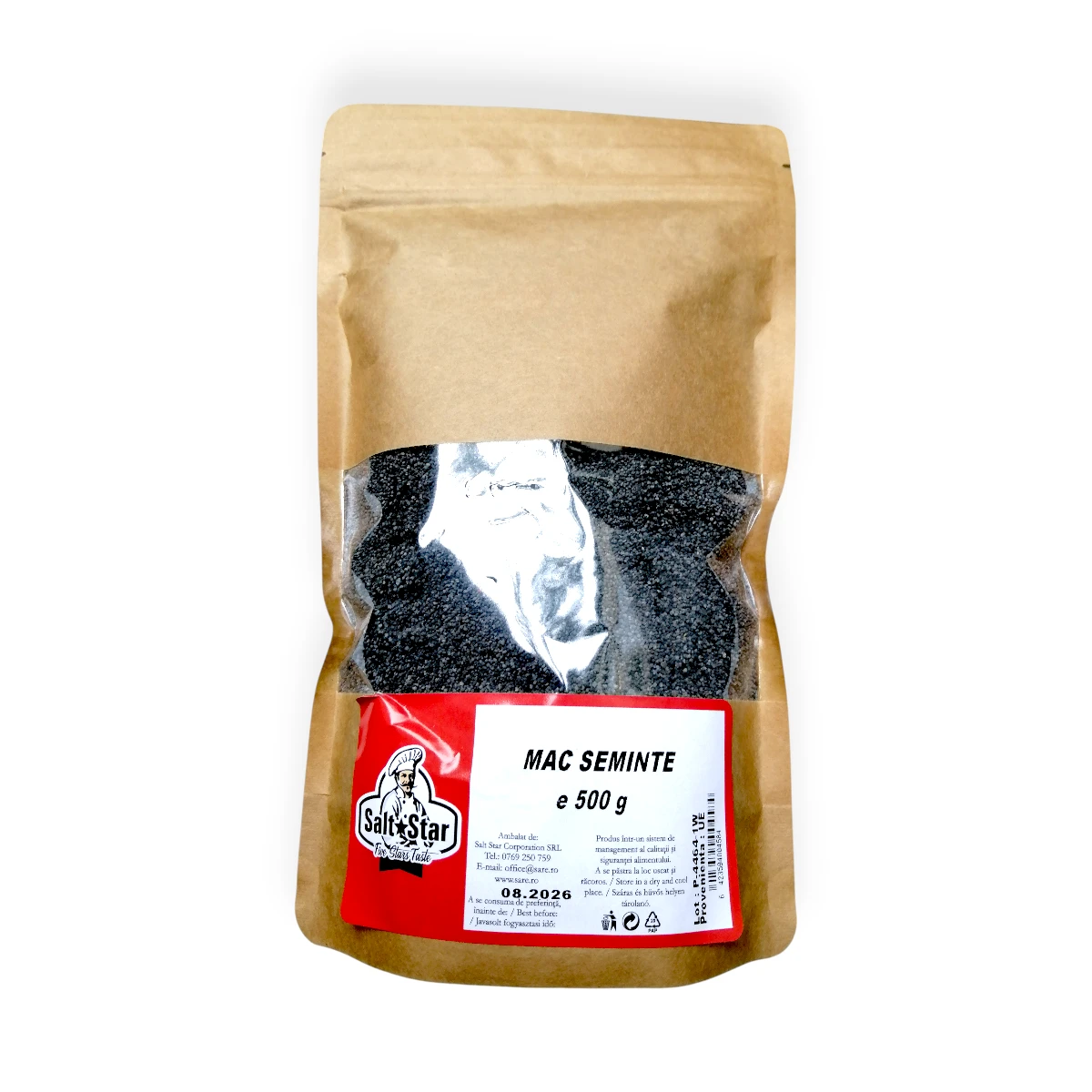 mac semințe, plic resigilabil, 500g