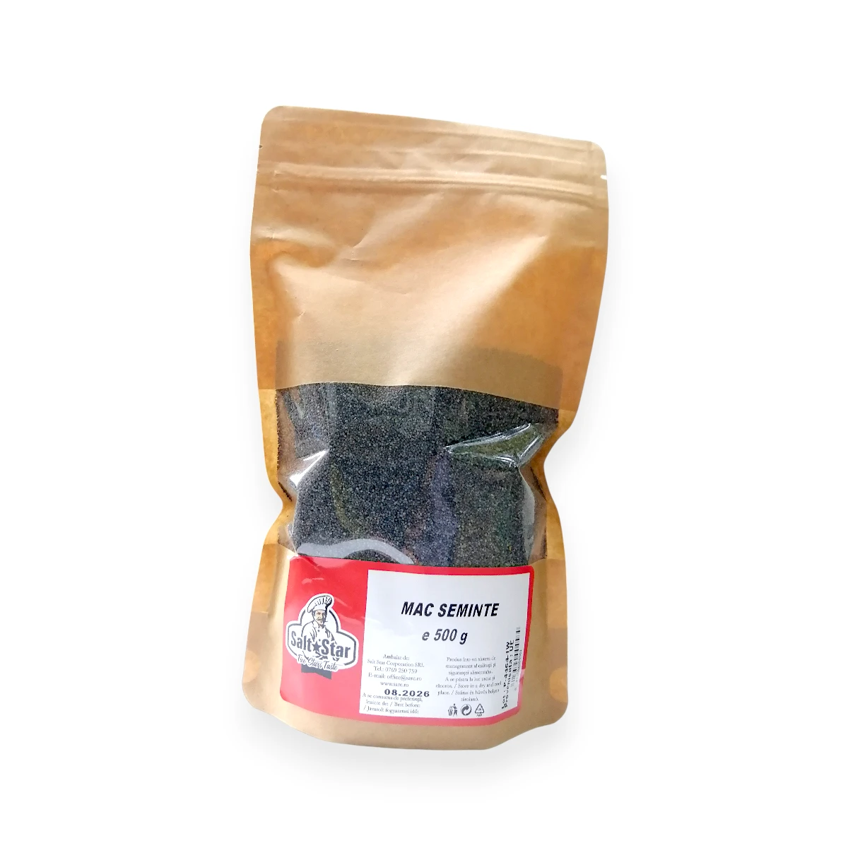 mac semințe, plic resigilabil, 500g