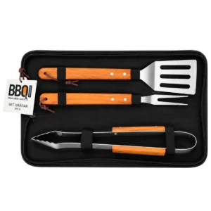 set ustensile pentru gratar 3buc (ambalaj textil)